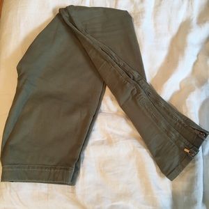 joes olive jeggings with side zippers